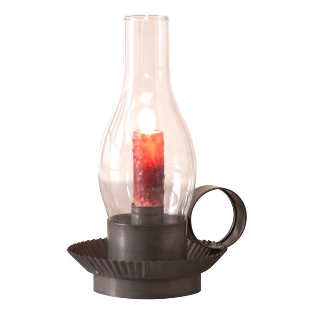 Hurricane Candle Lantern Kettle Black 9 inch Metal Indoor Tabletop E12 Taper